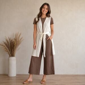 Kobi Halperin Edna Sweater Vest Cardigan Ivory Sz XS NWT Lagenlook